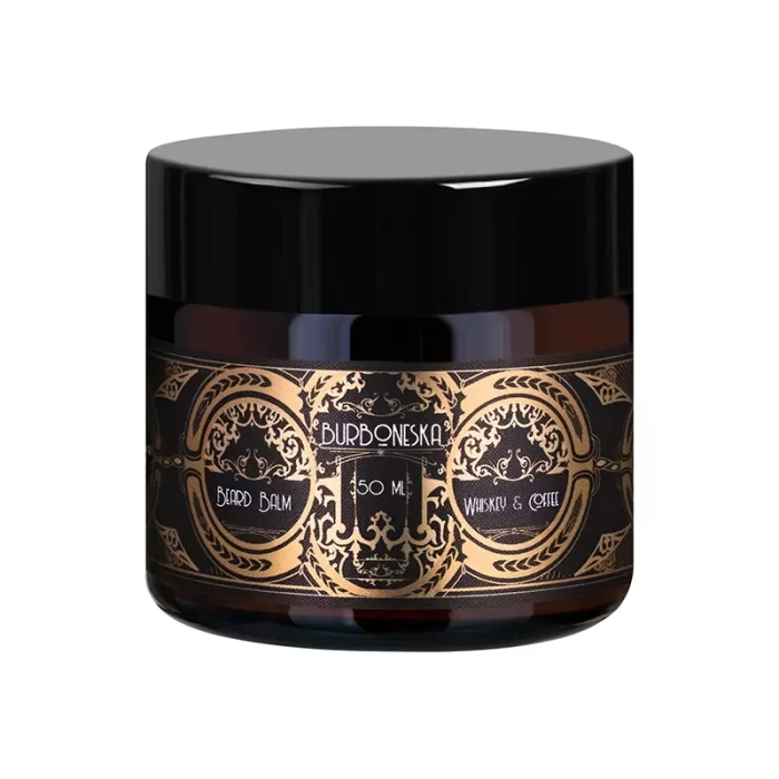 balsam na bradu s vôňou kávy a whisky cyrulicy